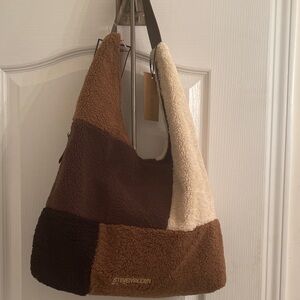 Steve Madden Patchwork Brown and Cream Shoulder Bag